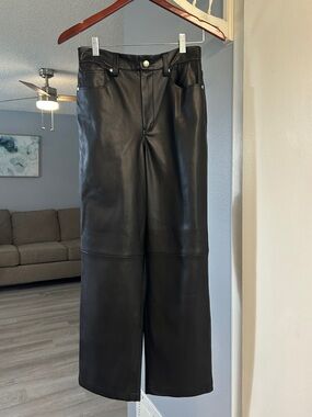 Blank NYC Women’s Size 27 Black Wide-Leg Faux Leather Pants
